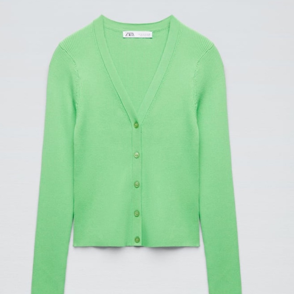 ZARA RIBBED KNIT CARDIGAN Size S